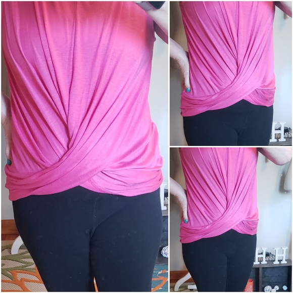 Fuschia twist hem top - Picture 2 of 4